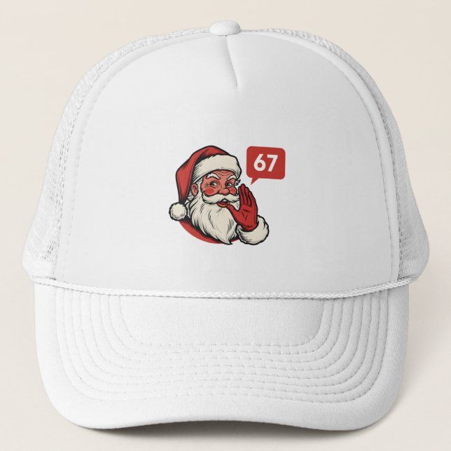 67 Christmas Merry Six Seven Brainrot Santa Claus Truckerkappe (Vorderseite)