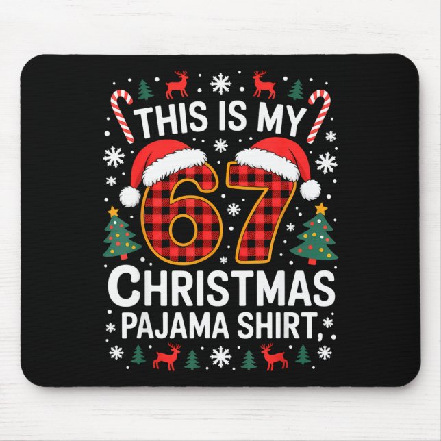 67 Christmas Pajama Shirt Funny Six Seven Meme Bra Mousepad (Vorne)