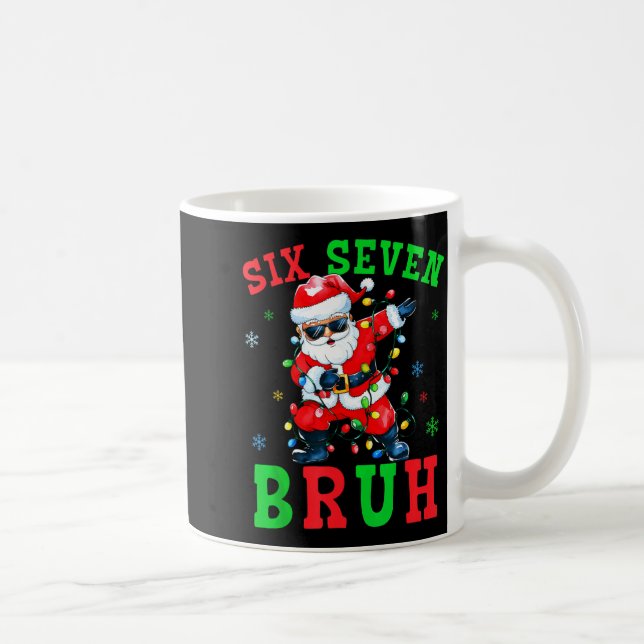 67 Christmas Six Seven Bruh Meme Santa Dabbing Chr Kaffeetasse (Rechts)