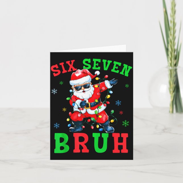 67 Christmas Six Seven Bruh Meme Santa Dabbing Chr Karte (Vorderseite)