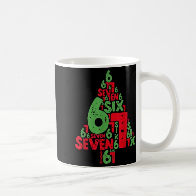 67 Christmas Tree Holiday Six Seven Meme Brainrot  Kaffeetasse (Rechts)