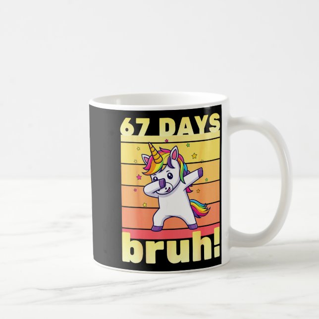 67 Days Of School Bruh Funny Teacher Kids Dabbing  Kaffeetasse (Rechts)