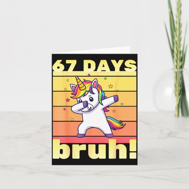 67 Days Of School Bruh Funny Teacher Kids Dabbing  Karte (Vorderseite)