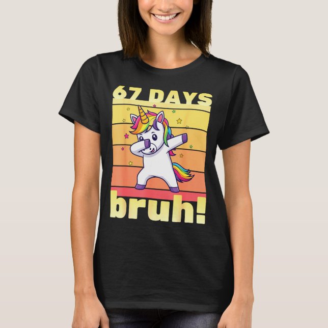 67 Days Of School Bruh Funny Teacher Kids Dabbing  T-Shirt (Vorderseite)