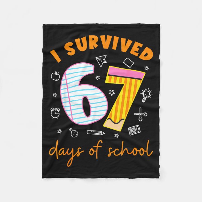 67 Days Of School Cool Teacher Design  Fleecedecke (Vorderseite)