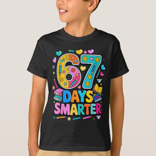 67 Days Of School Funny Meme Teacher Student  T-Shirt (Vorderseite)