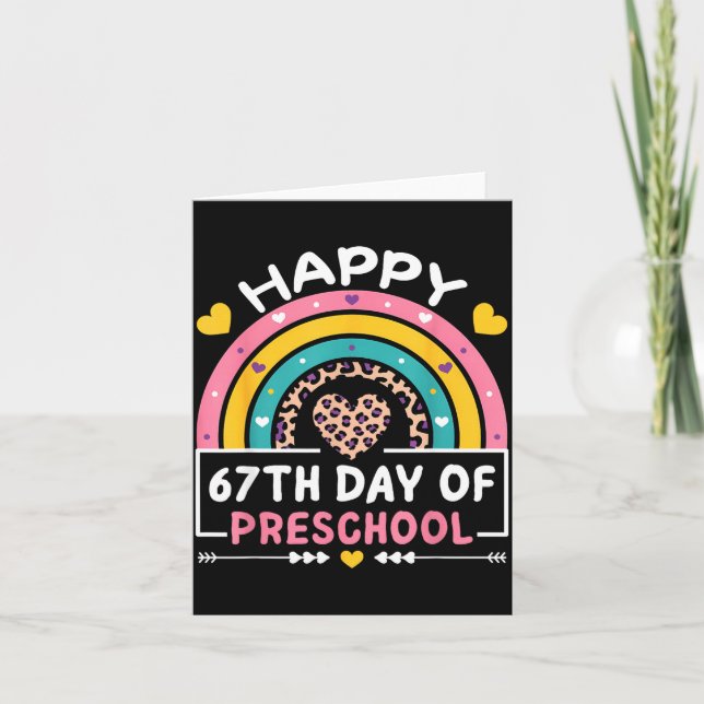 67 Days Of School Happy 67th Day Of Preschool Teac Karte (Vorderseite)