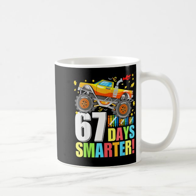 67 Days Of School Smarter Funny Six Seven Monster  Kaffeetasse (Rechts)