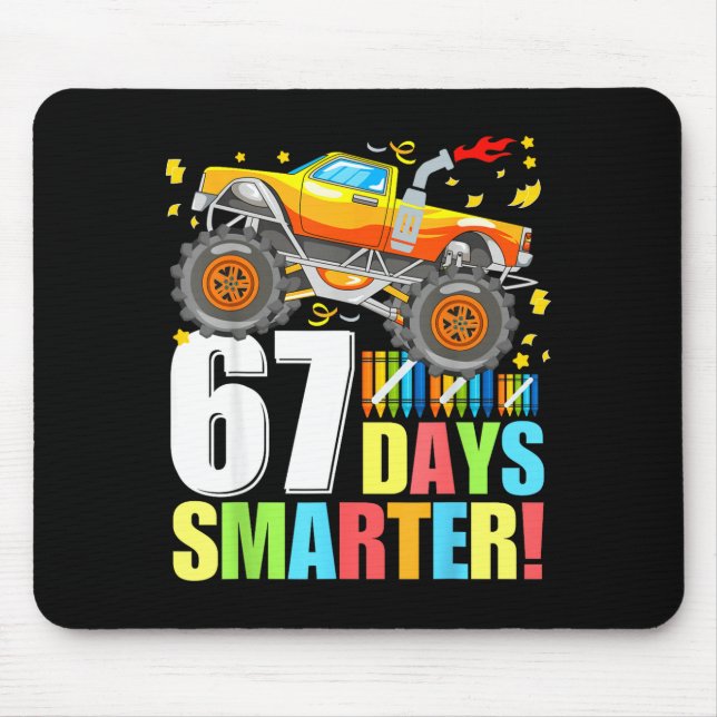 67 Days Of School Smarter Funny Six Seven Monster  Mousepad (Vorne)
