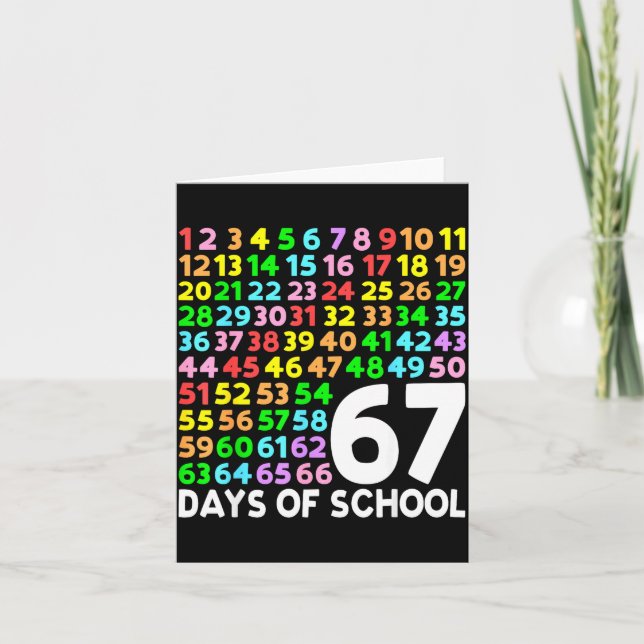 67 Days Of School Teacher Kids Boy 67 Math Numbers Karte (Vorderseite)