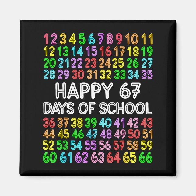67 Days Of School Teacher Kids Boy 67 Math Numbers Magnet (Vorne)