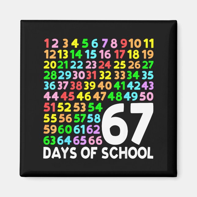 67 Days Of School Teacher Kids Boy 67 Math Numbers Magnet (Vorne)