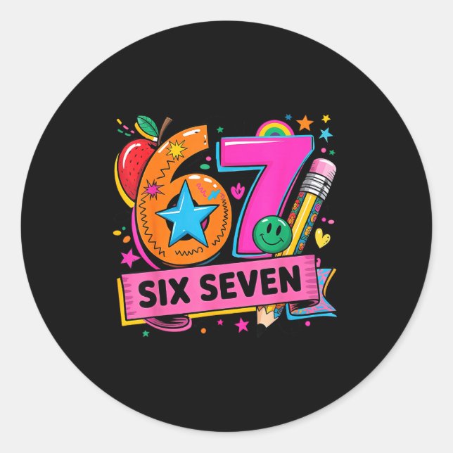 67 Days School 67 Six Seven Teachers Students Meme Runder Aufkleber (Vorderseite)
