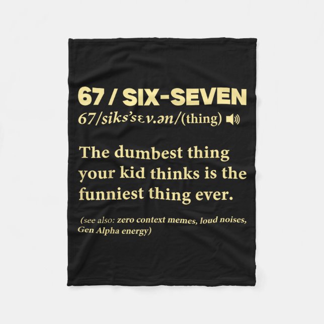 67 Definition Meaning Six Seven Funny Meme Teacher Fleecedecke (Vorderseite)