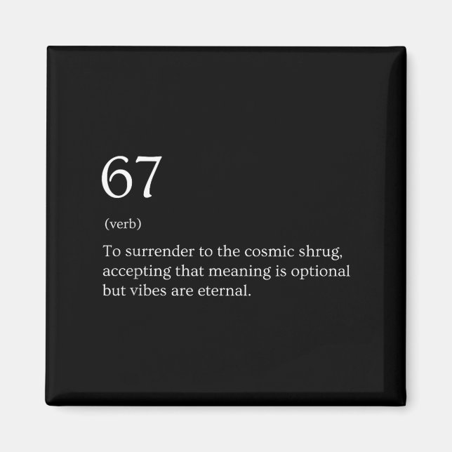67 Definition Meme  Magnet (Vorne)