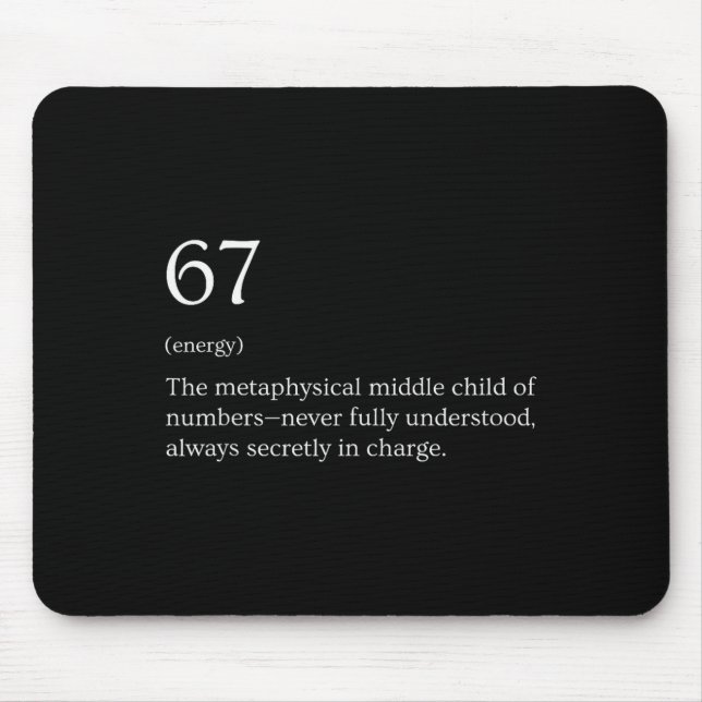 67 Definition Meme  Mousepad (Vorne)