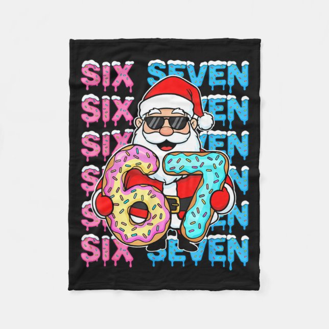 67 Donut Christmas Funny Six Seven Meme Santa Kids Fleecedecke (Vorderseite)