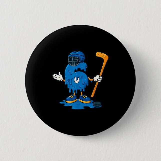 67 Drip Ice Cream Hockey Player  Button (Vorderseite)