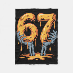 67 Drip Lustiger Halloween-Skelett 67 Meme Eiscrem Fleecedecke