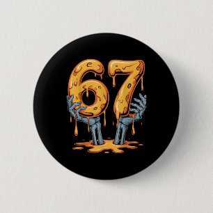 67 Drip Lustiges Skelett Halloween 67 Meme Eiscrem Button