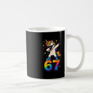 67 Einhorn Dabbing Six Seven Meme Lustig  Kaffeetasse