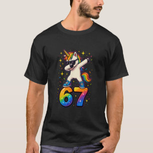 67 Einhorn Dabbing Six Seven Meme Lustig T-Shirt