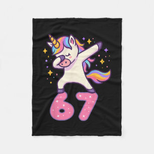 67 Einhorn für Mädchen Sechs Sieben Meme Brainrot  Fleecedecke