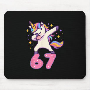 67 Einhorn für Mädchen Sechs Sieben Meme Brainrot Mousepad
