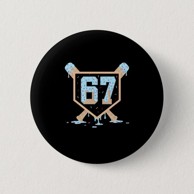 67 Eis-Drip Bysebyll Meme Lustig Six Seven Ge Button (Vorderseite)