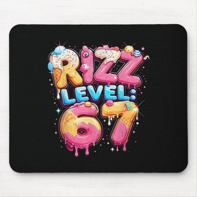 67 Eis-Drip-Cool-Meme Six Seven Gen Alpha Sl Mousepad (Vorne)