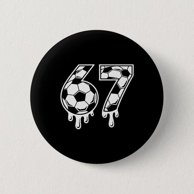 67 Eis-Drip-Fußball Gen Alpha Six Seven Meme  Button (Vorderseite)