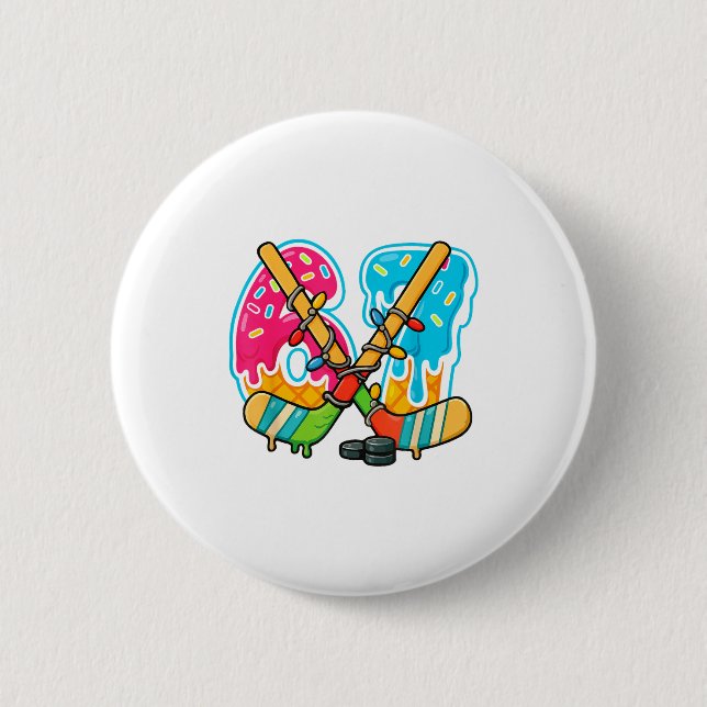 67 Eis-Drip-Hockey-Weihnachtslicht  Button (Vorderseite)