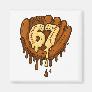 67 Eis-Drip lustig sechs sieben Baseball  Magnet