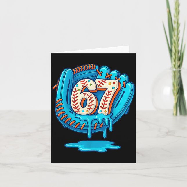 67 Eis Drip Lustig Six Seven Baseball  Karte (Vorderseite)