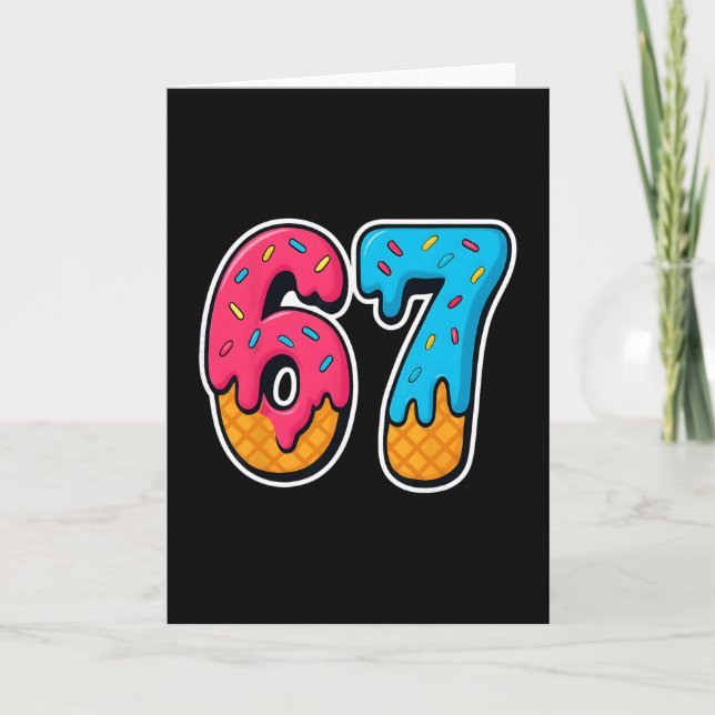 67 Eis-Drip Lustiger Six Seven Gen Alpha Meme S Karte (Vorderseite)