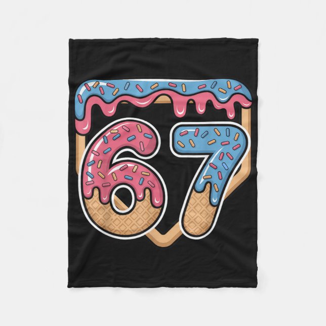 67 Eis-Drip-Meme-Baseball  Fleecedecke (Vorderseite)