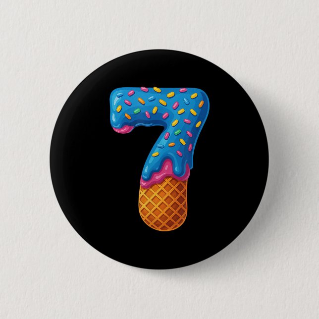 67 Eis-Drip-Meme Lustig Six Seven Gen-Alpha C Button (Vorderseite)