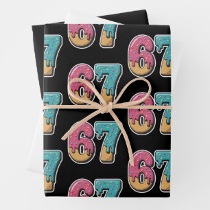 67 Eis-Drip-Meme Lustig Six Seven Gen Alpha Geschenkpapier Set
