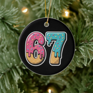67 Eis-Drip-Meme Lustig Six Seven Gen Alpha Keramik Ornament