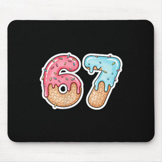 67 Eis-Drip-Meme Lustig Six Seven Gen Alpha ( Mousepad (Vorne)
