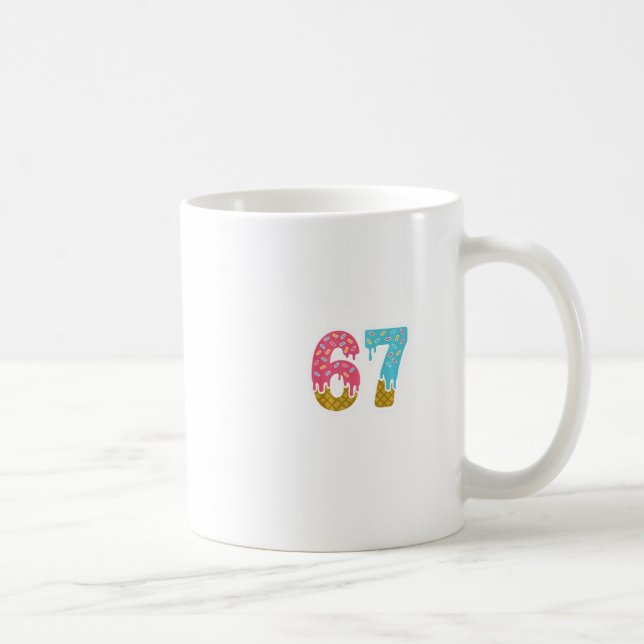 67 Eis-Drip-Meme Lustig Six Seven Gen Alpha S Kaffeetasse (Rechts)