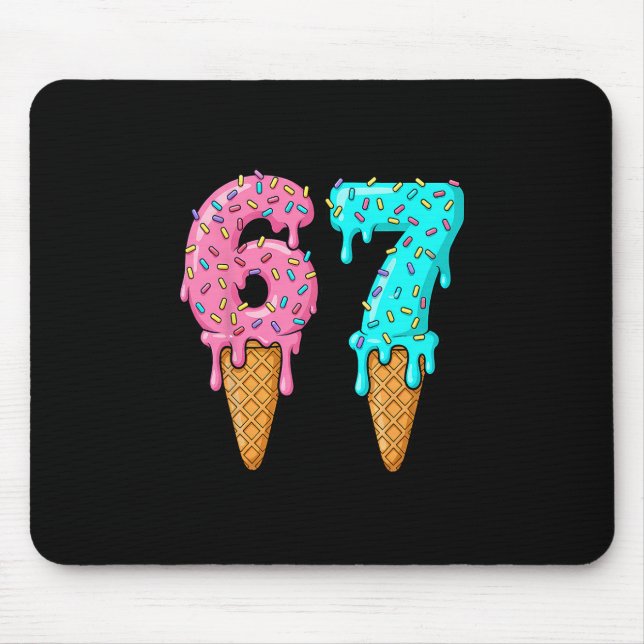 67 Eis-Drip-Meme Lustig Six Seven Gen Alpha S Mousepad (Vorne)