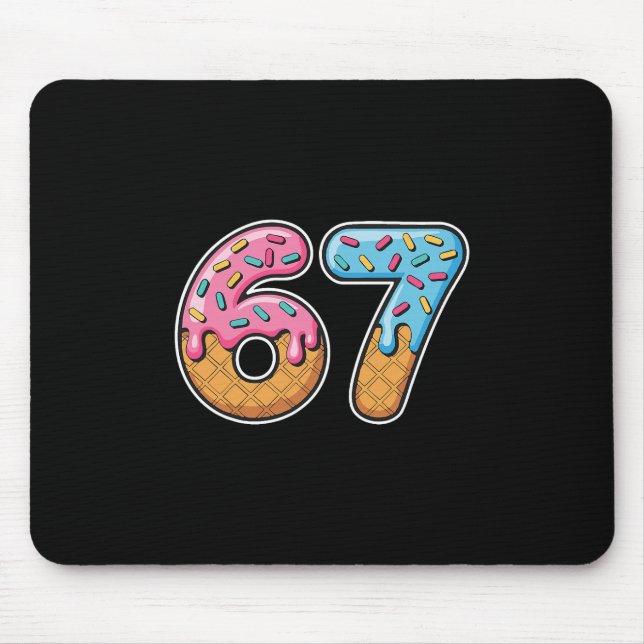 67 Eis-Drip-Meme Lustig Six Seven Gen Alpha S Mousepad (Vorne)