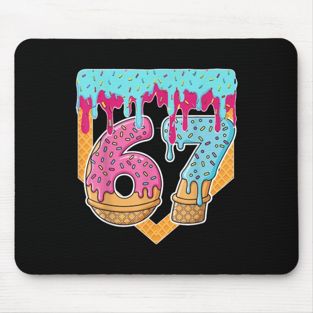 67 Eis-Drip-Meme Six Seven Gen Alpha Slang _ Mousepad (Vorne)