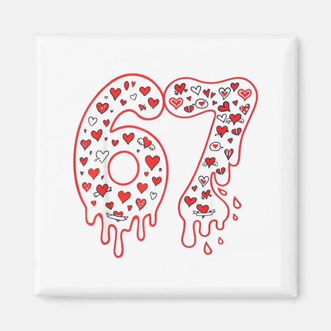 67 Eis-Drip-Meme Six Seven Gen Alpha Valenti Magnet (Vorne)