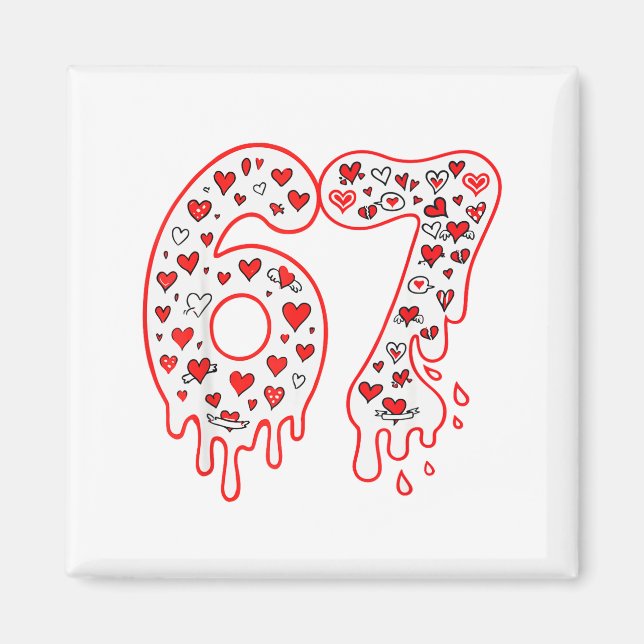 67 Eis-Drip-Meme Six Seven Gen Alpha Valenti Magnet (Vorne)