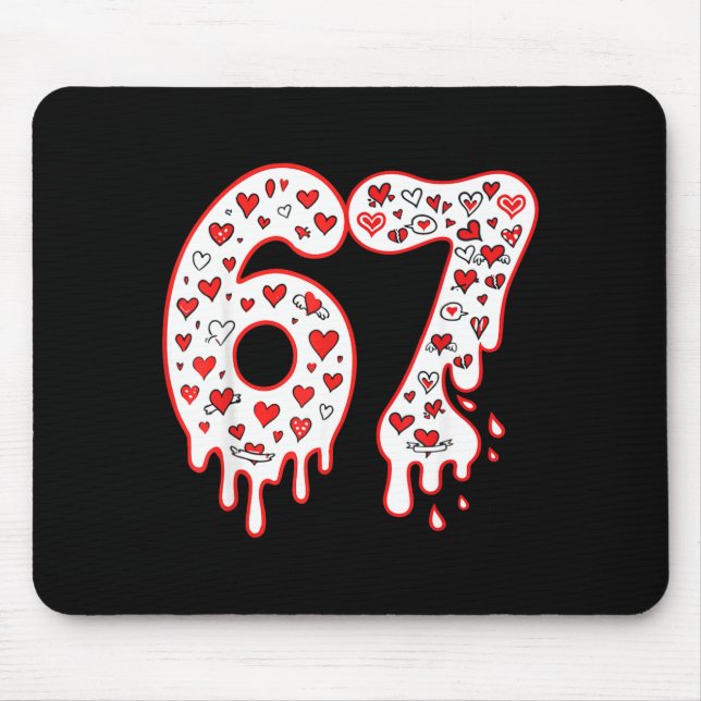 67 Eis-Drip-Meme Six Seven Gen Alpha Valenti Mousepad (Vorne)