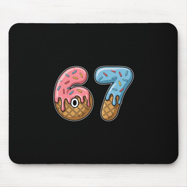 67 Eiscreme 67 Meme Lustig Six Seven Gen Alpha Män Mousepad (Vorne)