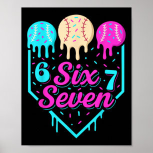 67 Eiscreme Baseball-Tropfen Home Plate Sechs Sieb Poster