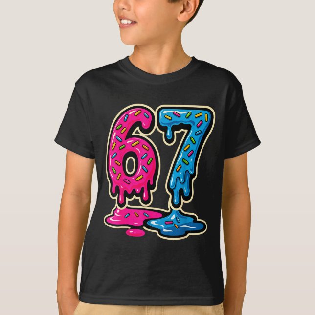 67 Eiscreme Meme Six Seven  T-Shirt (Vorderseite)